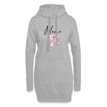 Mama Design mit Rosa Schleife – Süßes Mama Motiv - Hoodie-Kleid - Grau meliert - Vorne