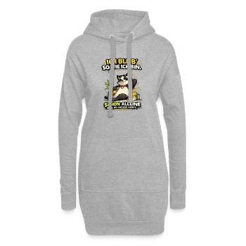 Ich bleib so wie ich bin Panda - Hoodie-Kleid - Grau meliert - Vorne