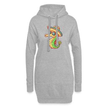 Seepferd Lustig Sombrero - Hoodie-Kleid - Grau meliert - Vorne