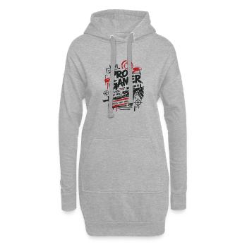 Gaming Lover Controller Grafik - Hoodie-Kleid - Grau meliert - Vorne