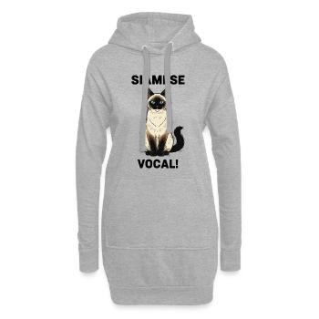 Chat Siamois Vocal Blue Eyes Feline - Sweat-shirt à capuche long Femme - gris chiné - Devant