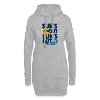 Soleil S’amuse Été - Sweat-shirt à capuche long Femme - gris chiné - Devant