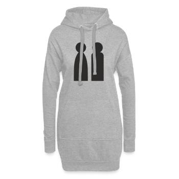 Minimalistisches Paar | Mann & Frau Silhouette  - Hoodie-Kleid - Grau meliert - Vorne