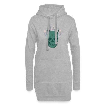 Crâne Crâne Botanique Fleurs Fleurs Mystiques - Sweat-shirt à capuche long Femme - gris chiné - Devant