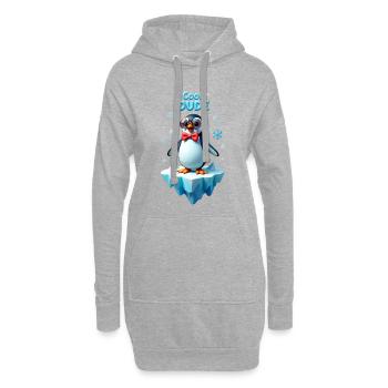 Mec cool Pingouin sur le bloc de glace - Sweat-shirt à capuche long Femme - gris chiné - Devant