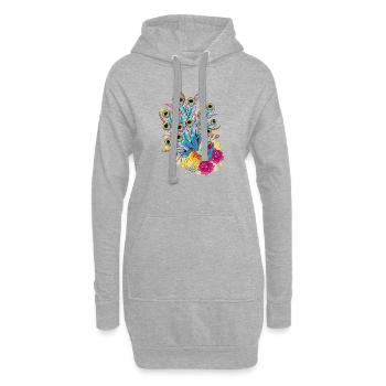 Amour - Sweat-shirt à capuche long Femme - gris chiné - Devant