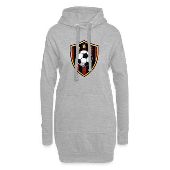 Étoile de football Black Red Shield - Sweat-shirt à capuche long Femme - gris chiné - Devant