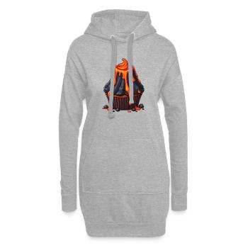 Cupcake à la lave volcanique - Sweat-shirt à capuche long Femme - gris chiné - Devant
