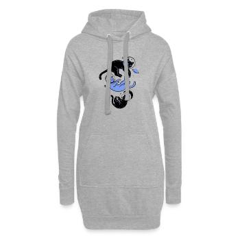 Dog Mama Is My Soul Energy - Hoodie-Kleid - Grau meliert - Vorne
