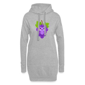 Happy Grape Cartoon - Hoodie Dress - heather grey - Front