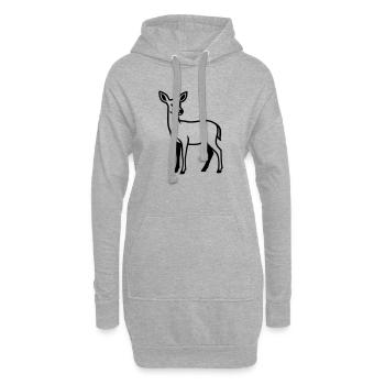 Club de chasse de chasseurs de silhouettes de cerfs Forêt forestière - Sweat-shirt à capuche long Femme - gris chiné - Devant