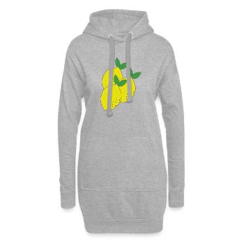 Trio d’agrumes - Sweat-shirt à capuche long Femme - gris chiné - Devant