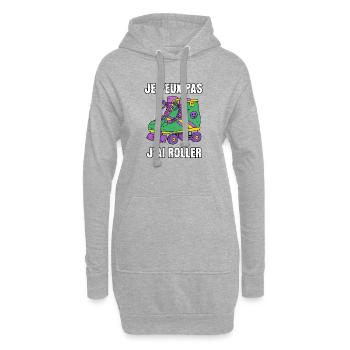Je Peux Pas J'Ai Roller Skate - Sweat-shirt à capuche long Femme - gris chiné - Devant