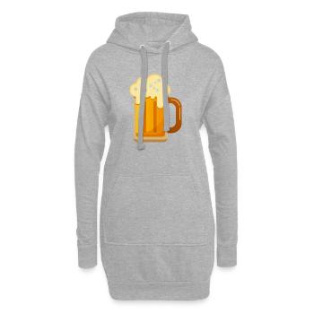 Chope de bière - Sweat-shirt à capuche long Femme - gris chiné - Devant
