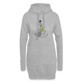 SERBSKA NJEWJESTA - Sweat-shirt à capuche long Femme - gris chiné - Devant