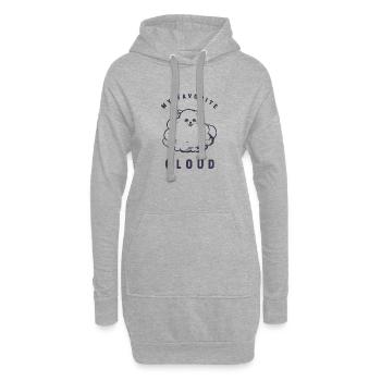 Mon nuage préféré - Poméranian - Sweat-shirt à capuche long Femme - gris chiné - Devant
