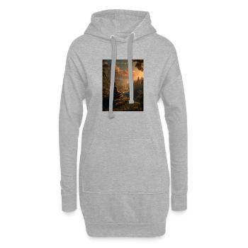 Bali Stille im Abendlicht - Hoodie-Kleid - Grau meliert - Vorne