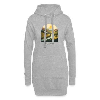 Moselle, Allemagne | Affiche vintage de la vallée de la rivière - Sweat-shirt à capuche long Femme - gris chiné - Devant