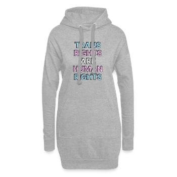 Trans-Rechte sind Menschenrechte – Trans Pride - Hoodie-Kleid - Grau meliert - Vorne