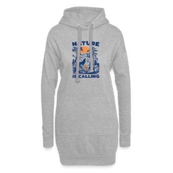 Hiking - Nature is Calling - Hoodie Dress - heather grey - Front