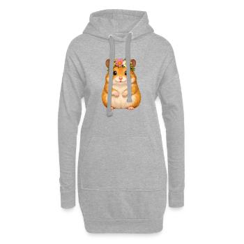 golden hamster - Hoodie Dress - heather grey - Front