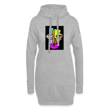 Pop Art géométrique néon - Sweat-shirt à capuche long Femme - gris chiné - Devant