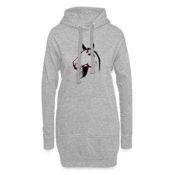 Pferd | Horse | Pferdekopf | reiten - Sweat-shirt à capuche long Femme - gris chiné - Devant
