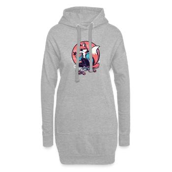 Skater-Fuchs - Hoodie-Kleid - Grau meliert - Vorne