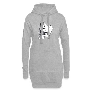 Schädel Sailor - Hoodie-Kleid - Grau meliert - Vorne