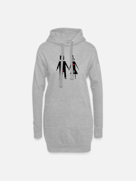 couple couple funny - Hoodie Dress - heather grey