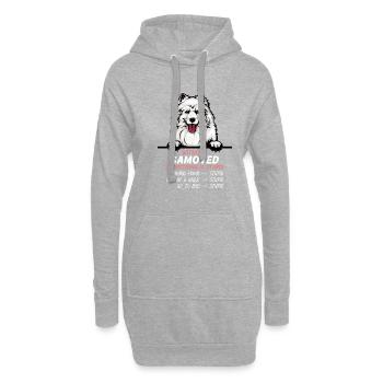 Ohne Samojede ist alles doof - Hoodie-Kleid - Grau meliert - Vorne