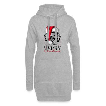 Père Noël chien de montagne bavarois - Sweat-shirt à capuche long Femme - gris chiné - Devant