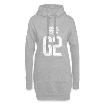 62 Couronne numérique - Sweat-shirt à capuche long Femme - gris chiné - Devant