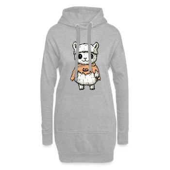 Alpaka Llama Halloween Zombie - Hoodie-Kleid - Grau meliert - Vorne