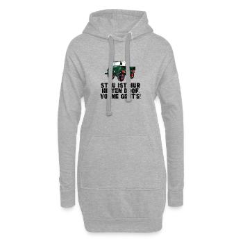 Stau ist nur hinten doof, vorne geht's! - Unimog - Hoodie-Kleid - Grau meliert - Vorne