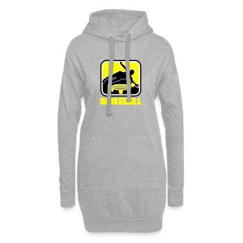 Farben änderbar | Spikeball Roundnet Fun - Hoodie-Kleid - Grau meliert - Vorne