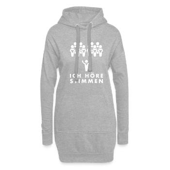 J’entends des voix chef de chœur - Sweat-shirt à capuche long Femme - gris chiné - Devant