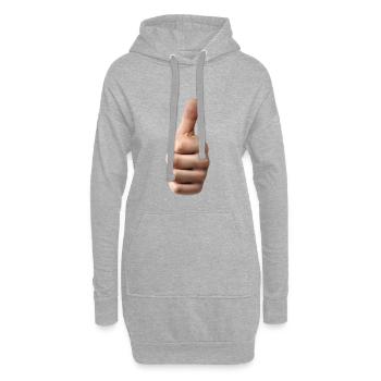 pouces vers le haut - Sweat-shirt à capuche long Femme - gris chiné - Devant