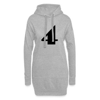 4 ANS,4e ANNIVERSAIRE,ANNIVERSAIRE 4 ANS - Sweat-shirt à capuche long Femme - gris chiné - Devant