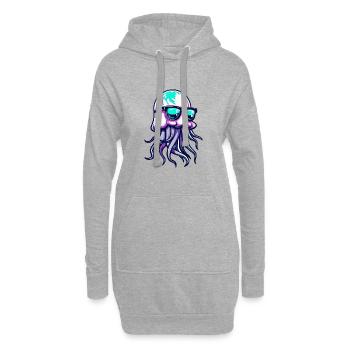 Qualle Cool Comic - Hoodie-Kleid - Grau meliert - Vorne