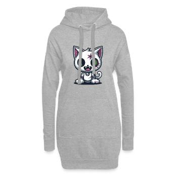 Katze Halloween Lustig Baby - Hoodie-Kleid - Grau meliert - Vorne