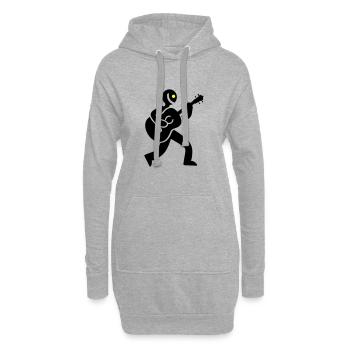 Musicien Guitariste - Sweat-shirt à capuche long Femme - gris chiné - Devant