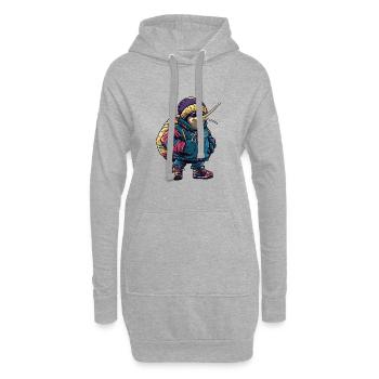 Schnecke Lustig Winter - Hoodie-Kleid - Grau meliert - Vorne