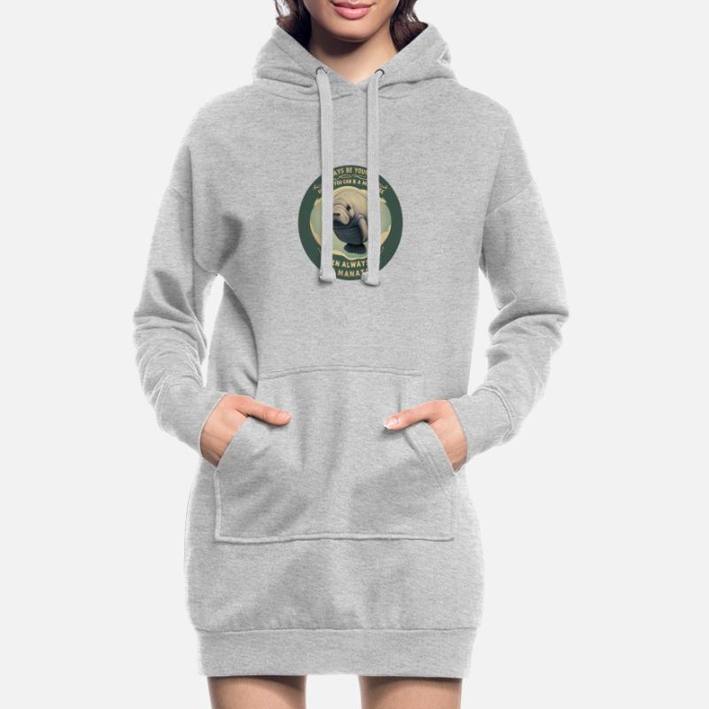 Sei Du selbst oder sei ein Manatee Lebensweisheit Hoodie-Kleid