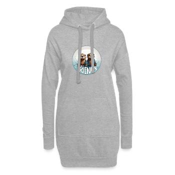 Amis Deux loutres amoureuses dans l’eau - Sweat-shirt à capuche long Femme - gris chiné - Devant