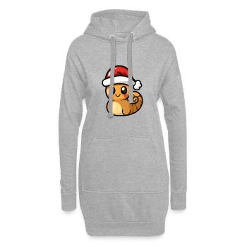 Schnecke Weihnachten Christmas - Hoodie-Kleid - Grau meliert - Vorne