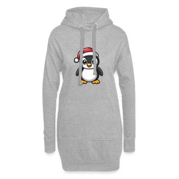 Pinguin Weihnachten Niedlich - Hoodie-Kleid - Grau meliert - Vorne