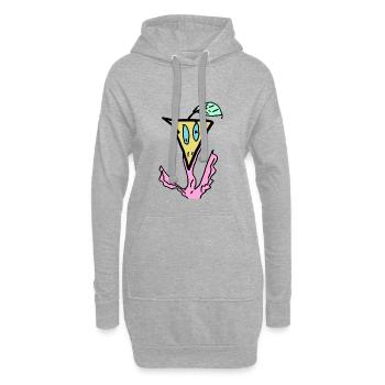 Lustig Vogel Tier Tiere - Hoodie-Kleid - Grau meliert - Vorne