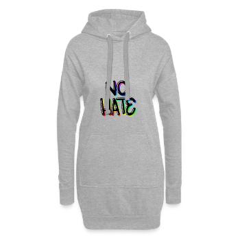 No Hate - Hoodie-Kleid - Grau meliert - Vorne