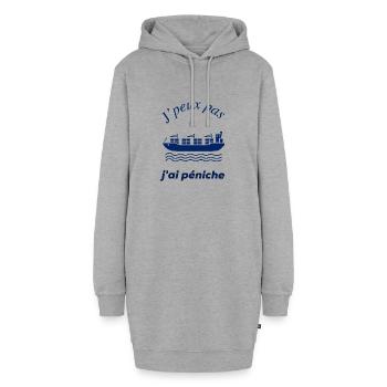 J'peux pas j'ai peniche - Sweat-shirt à capuche long Femme - gris chiné - Devant